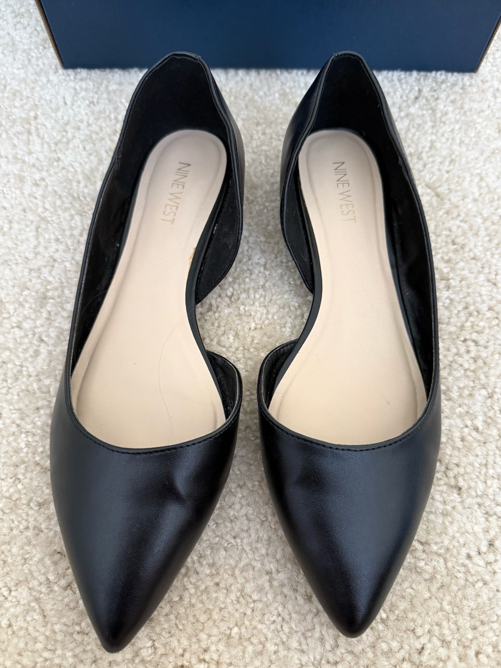 Nine West Black Pointed D'Orsay Flats - Sleek Everyday Style